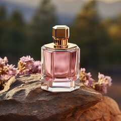 A bottle of perfume. place for the logo.