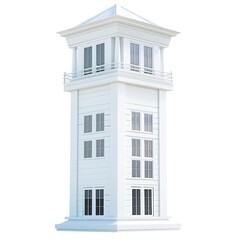 Obraz premium White Building With White Roof Standing Tall.