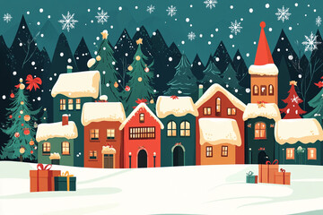 Merry Christmas Christmas Village Decorations