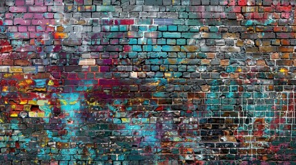 Vibrant Abstract Graffiti Wall Texture in Urban Setting