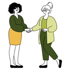 Older Businesswoman. Flat Vector Illustration