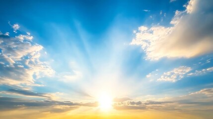 Obraz premium Sunrise on blue sky blue sky with some clouds