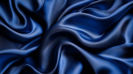Fototapeta premium Blue fabric dark sapphire silk bright sunny abstract background illustration decorative items close up wallpaper texture background
