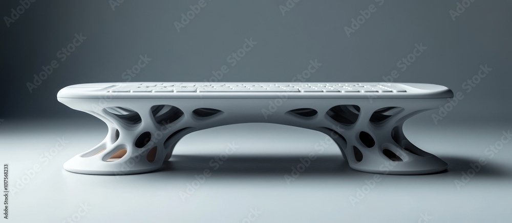 Poster white keyboard with a unique design