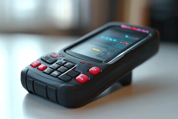 Black Handheld Device with Red Buttons