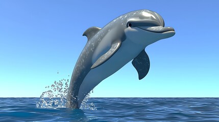 Obraz premium Dolphin Jumping Out of the Water with a Splash