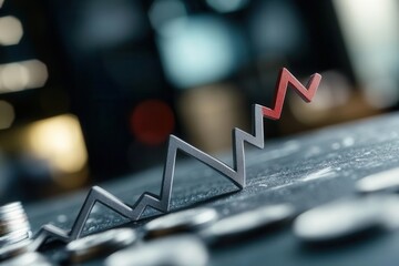 The interest rate percentage sign is stuck in a downward spiral, shows economic decline