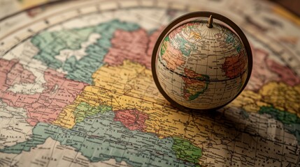 Latvia on political map of globe travel concept selective focus background