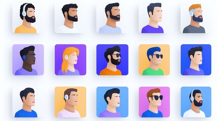 Diverse User Avatar Icons   Profile Pictures for Website  App  and Social Media
