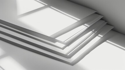 Naklejka premium Soft Shadows on Layers of Paper in Minimalist Setting