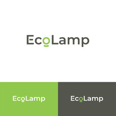 Eco lamp logo design simple modern concept