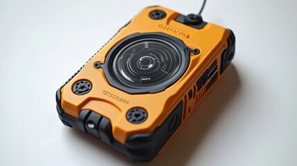Yellow Ruggedized Device with Circular Display