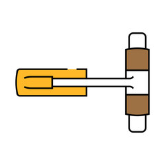 door closer hardware furniture fitting line icon vector. door closer hardware furniture fitting sign. isolated symbol illustration