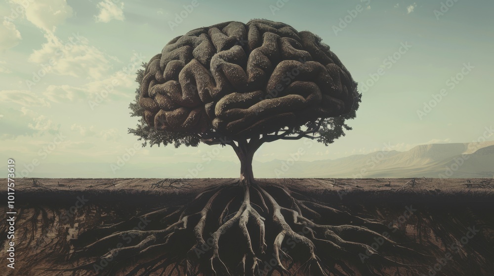Poster abstract tree structure representing human brain
