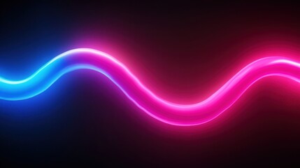 Obraz premium A vibrant wave of blue and pink light against a dark background, creating a dynamic visual effect.