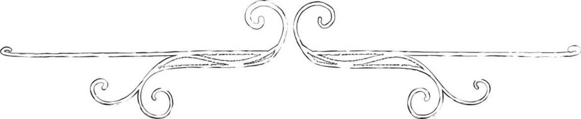 Decorative border brush stroke. Floral and vintage