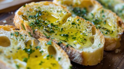 Fresh Bread with Olive Oil and Herbs Delight