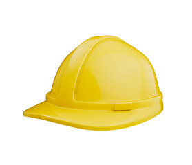 yellow safety engineer cap hard hat helmet isolated on white background 3d element