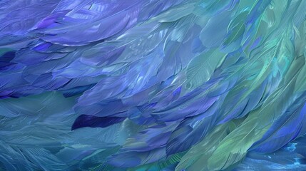 Fototapeta premium Soft Blue and Green Feather Texture Background