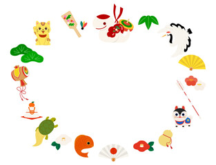 縁起物のサークル枠