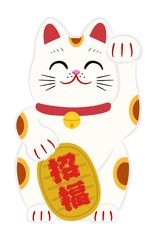 小判を持った三毛の招き猫