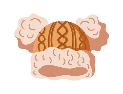 brown winter hat with ear flaps clip art preview