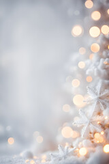 Silver christmas with bokeh lights background