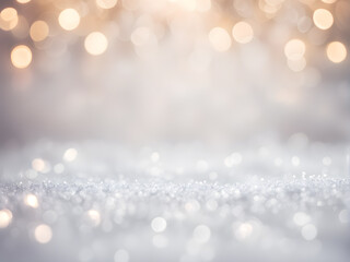 Silver christmas with bokeh lights background