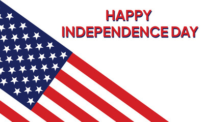 Happy 4th of July, independence day of USA. greeting card, background, banner american national flag. Vector illustration