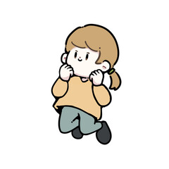 ジャンプしている女の子