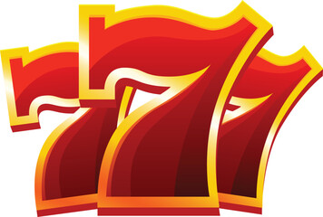 Classic 777 Slots logo las vegas icon  game casino illustration