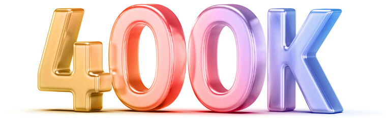 400K Followers Gradient 3D Number
