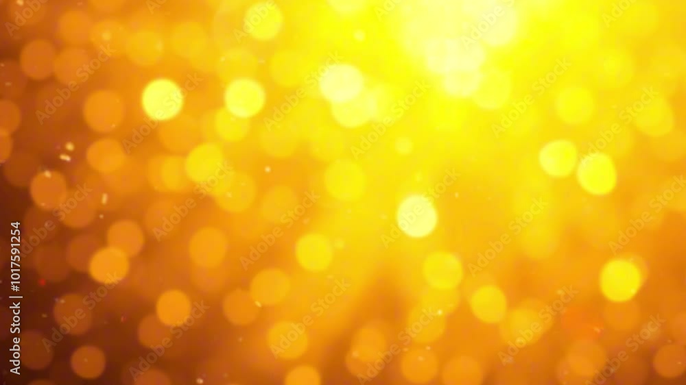 Poster abstract blurred golden lights with bokeh. sparkling circular stars motion. holiday concept backgrou