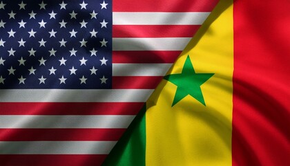 アメリカの国旗とセネガルの国旗(America flag & Senegal flag.)
