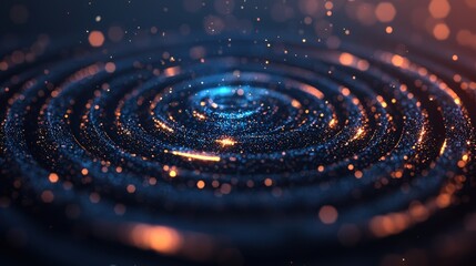 Obraz premium Abstract Blue and Orange Glowing Particle Swirls Background