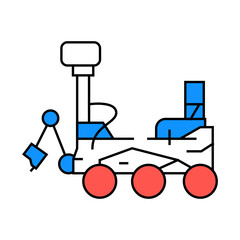 mars rover planet line icon vector. mars rover planet sign. isolated symbol illustration