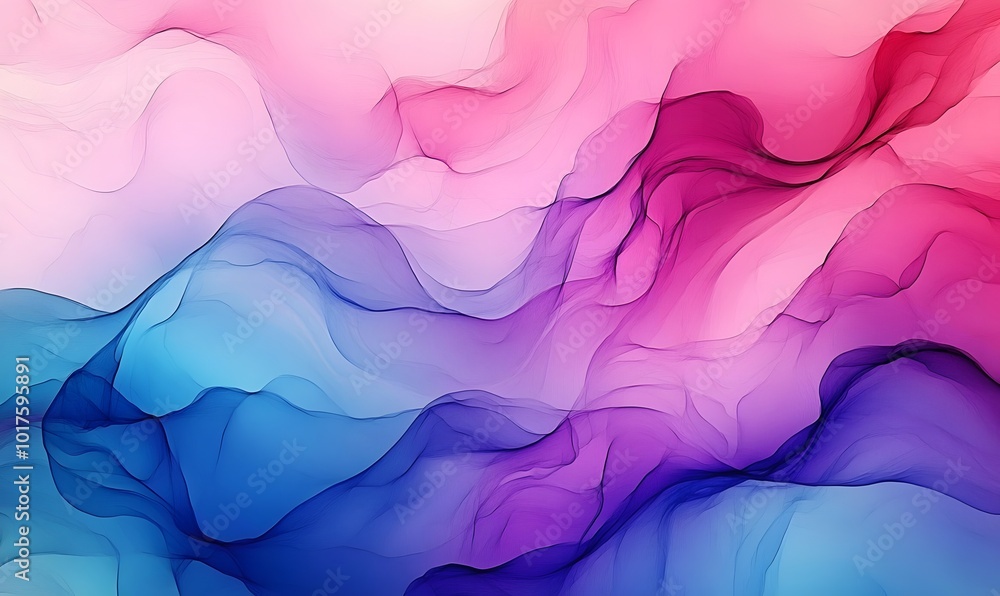 Poster wave background banner with undulating curves and soft colors, generative ai