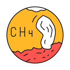 martian methane gas mars planet line icon vector. martian methane gas mars planet sign. isolated symbol illustration