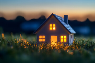 house in the sunset