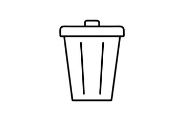 garbage bin  silhouette vector illustration white background