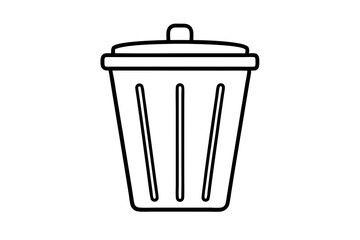 garbage bin  silhouette vector illustration white background