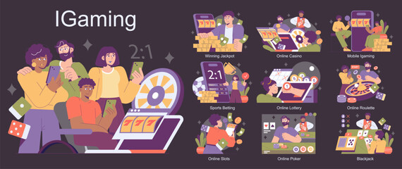 Igaming. Flat Vector Illustration