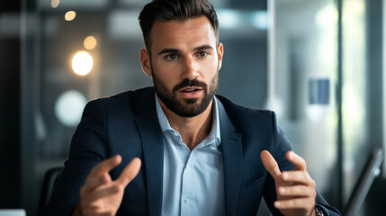 A cybersecurity expert explaining comprehensive cybersecurity solutions to a corporate board, showcasing a range of software tools and protocols.