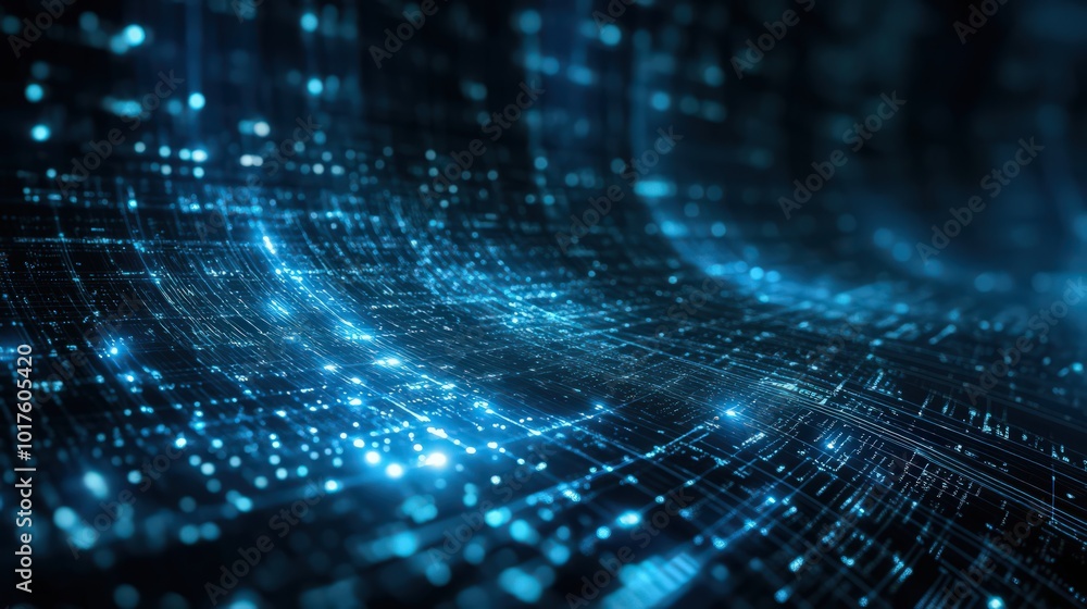 Poster digital technology advances with the integration of big data and internet network connections