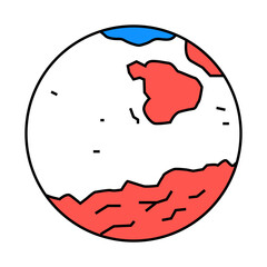 mars globe planet line icon vector. mars globe planet sign. isolated symbol illustration