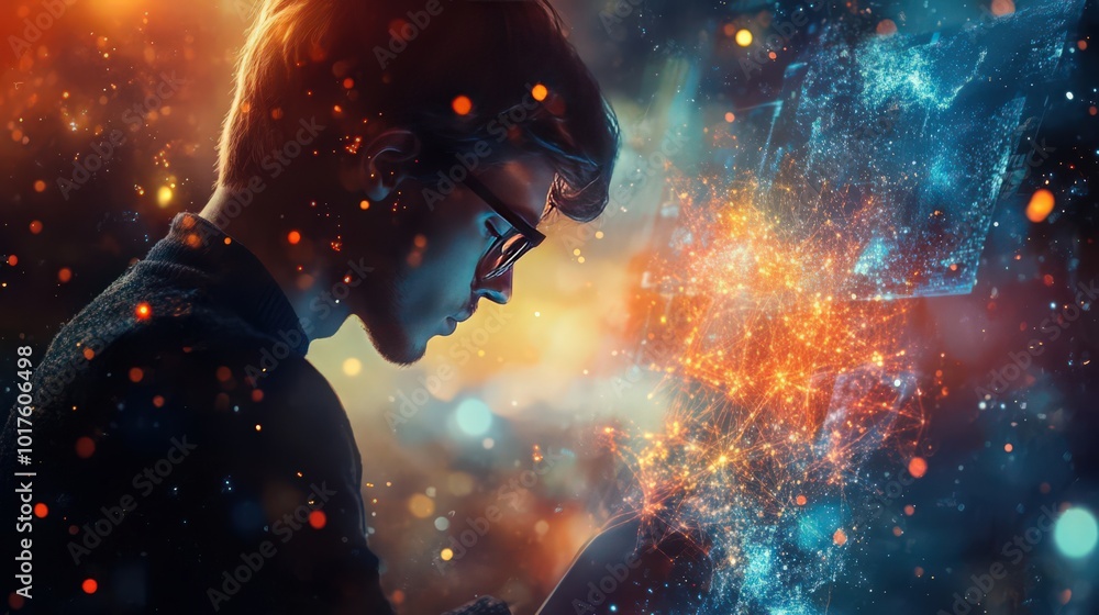 Poster discover the power of digital marketing in a world connected by extensive internet networks and big 