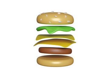 hamburger on white