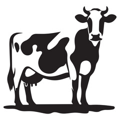 Cow black silhouette vector isolated on white background 