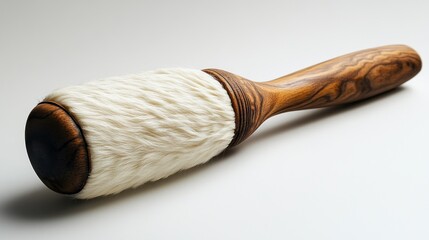 Wooden Brush with White Bristles