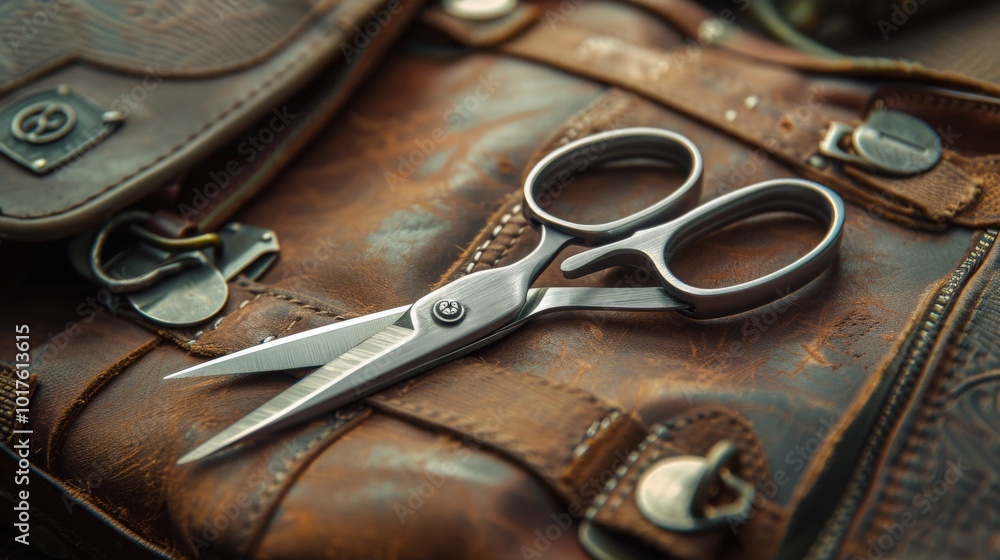 Poster The portability and convenience of folding scissors make them perfect for travel and on-the-go cutting needs.